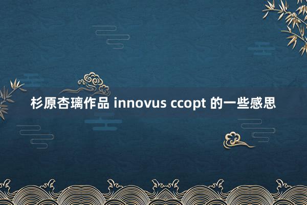 杉原杏璃作品 innovus ccopt 的一些感思