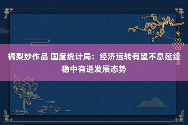 橘梨纱作品 国度统计局：经济运转有望不息延续稳中有进发展态势