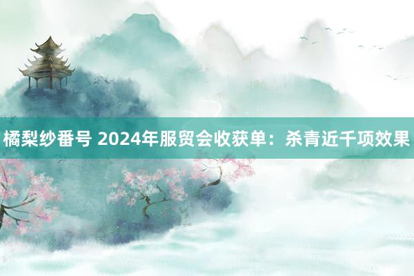 橘梨纱番号 2024年服贸会收获单：杀青近千项效果