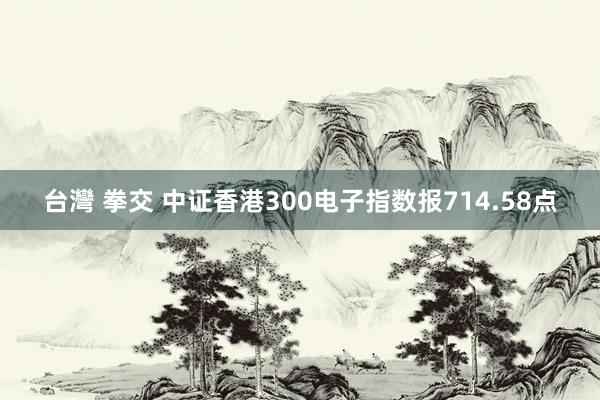 台灣 拳交 中证香港300电子指数报714.58点