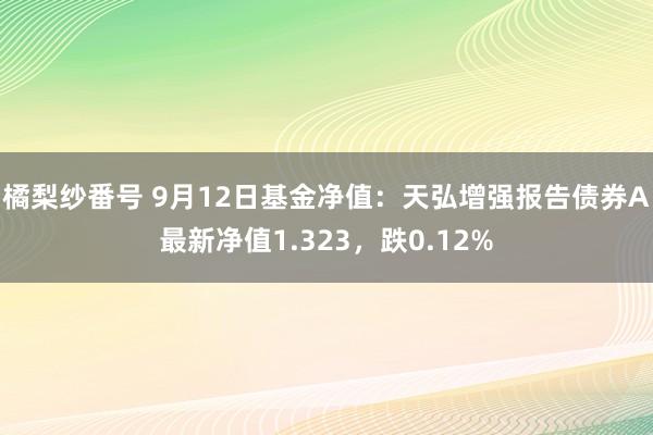 橘梨纱番号 9月12日基金净值：天弘增强报告债券A最新净值1.323，跌0.12%