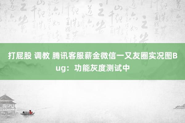 打屁股 调教 腾讯客服薪金微信一又友圈实况图Bug：功能灰度测试中