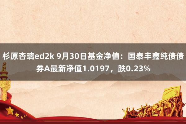 杉原杏璃ed2k 9月30日基金净值：国泰丰鑫纯债债券A最新净值1.0197，跌0.23%