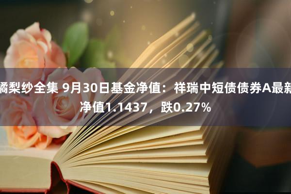 橘梨纱全集 9月30日基金净值：祥瑞中短债债券A最新净值1.1437，跌0.27%