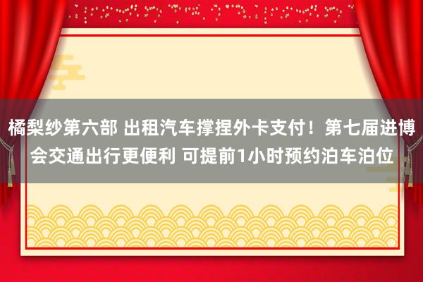 橘梨纱第六部 出租汽车撑捏外卡支付！第七届进博会交通出行更便利 可提前1小时预约泊车泊位