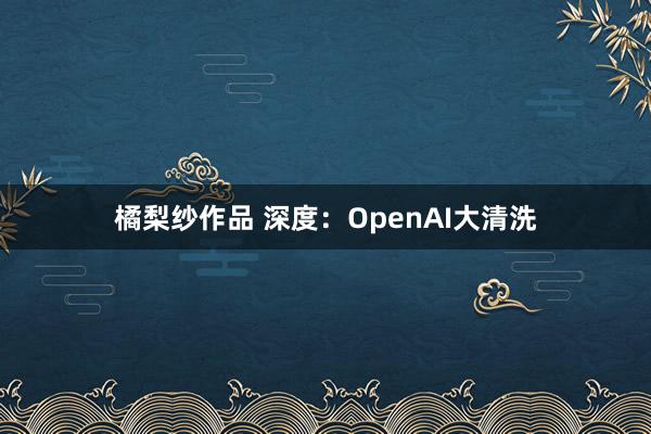 橘梨纱作品 深度：OpenAI大清洗