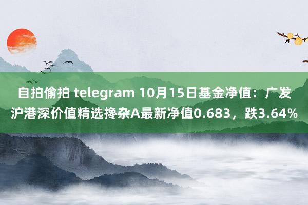 自拍偷拍 telegram 10月15日基金净值：广发沪港深价值精选搀杂A最新净值0.683，跌3.64%