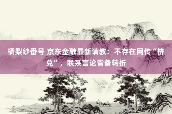 橘梨纱番号 京东金融最新请教：不存在网传“挤兑”，联系言论皆备转折