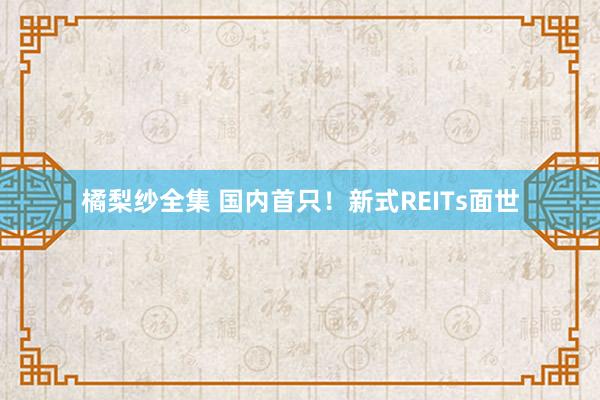 橘梨纱全集 国内首只！新式REITs面世