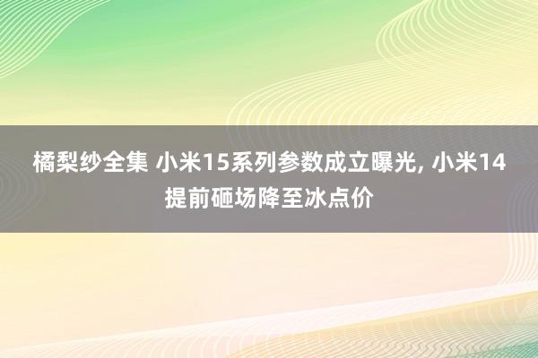 橘梨纱全集 小米15系列参数成立曝光， 小米14提前砸场降至冰点价