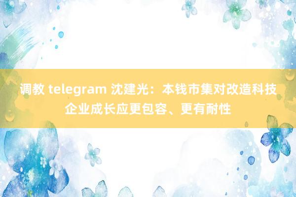 调教 telegram 沈建光：本钱市集对改造科技企业成长应更包容、更有耐性