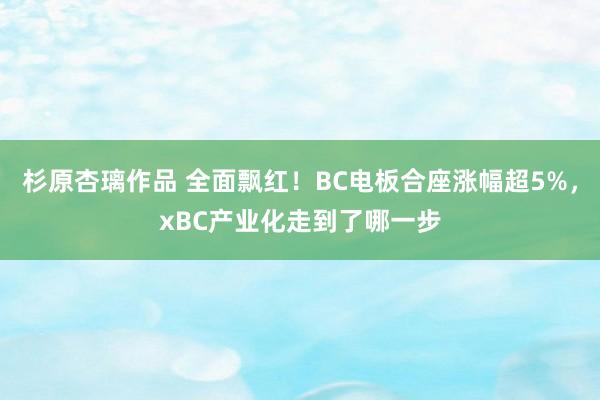 杉原杏璃作品 全面飘红！BC电板合座涨幅超5%，xBC产业化走到了哪一步