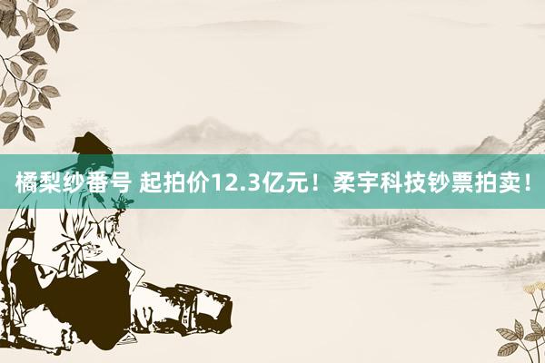 橘梨纱番号 起拍价12.3亿元！柔宇科技钞票拍卖！