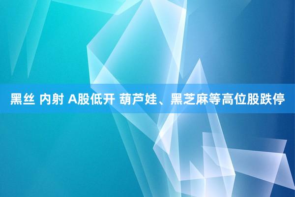 黑丝 内射 A股低开 葫芦娃、黑芝麻等高位股跌停