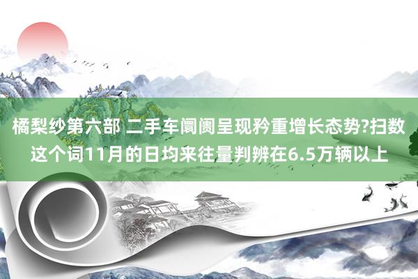 橘梨纱第六部 二手车阛阓呈现矜重增长态势?扫数这个词11月的日均来往量判辨在6.5万辆以上