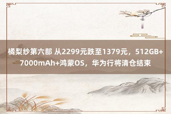 橘梨纱第六部 从2299元跌至1379元，512GB+7000mAh+鸿蒙OS，华为行将清仓结束