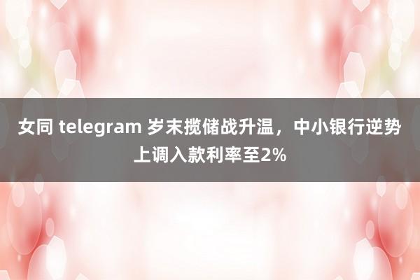 女同 telegram 岁末揽储战升温，中小银行逆势上调入款利率至2%