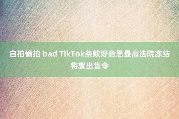 自拍偷拍 bad TikTok条款好意思最高法院冻结将就出售令