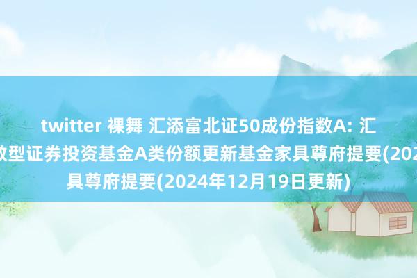 twitter 裸舞 汇添富北证50成份指数A: 汇添富北证50成份指数型证券投资基金A类份额更新基金家具尊府提要(2024年12月19日更新)