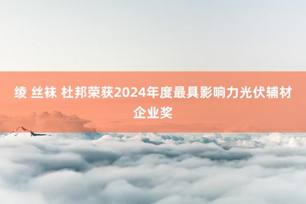 绫 丝袜 杜邦荣获2024年度最具影响力光伏辅材企业奖