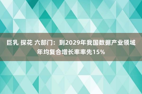 巨乳 探花 六部门：到2029年我国数据产业领域年均复合增长率率先15%