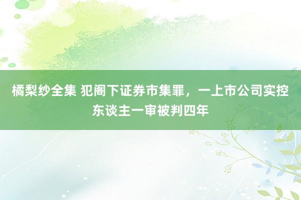 橘梨纱全集 犯阁下证券市集罪，一上市公司实控东谈主一审被判四年