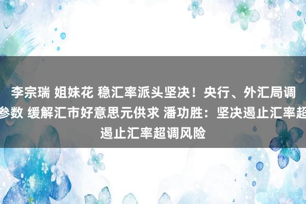 李宗瑞 姐妹花 稳汇率派头坚决！央行、外汇局调养这一参数 缓解汇市好意思元供求 潘功胜：坚决遏止汇率超调风险