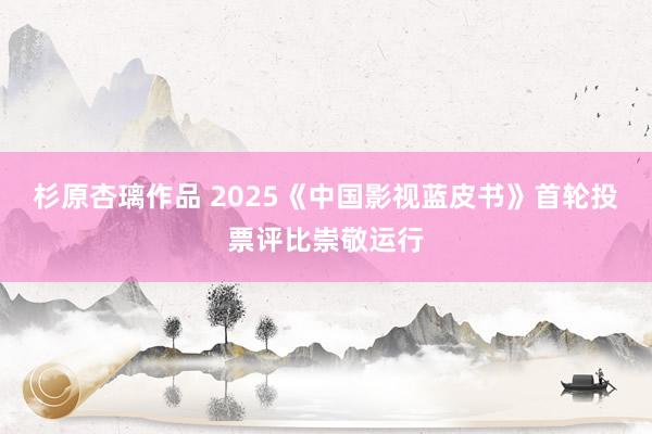 杉原杏璃作品 2025《中国影视蓝皮书》首轮投票评比崇敬运行