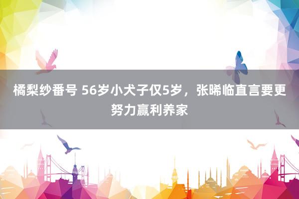 橘梨纱番号 56岁小犬子仅5岁，张晞临直言要更努力赢利养家